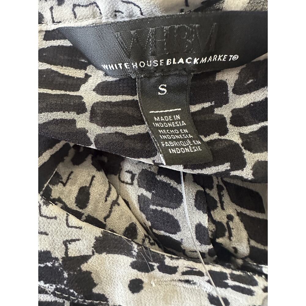 NWT White House Black Market Long Sleeve Soft Shirt Abstract Reptile WHBM Small - Picture 8 of 16